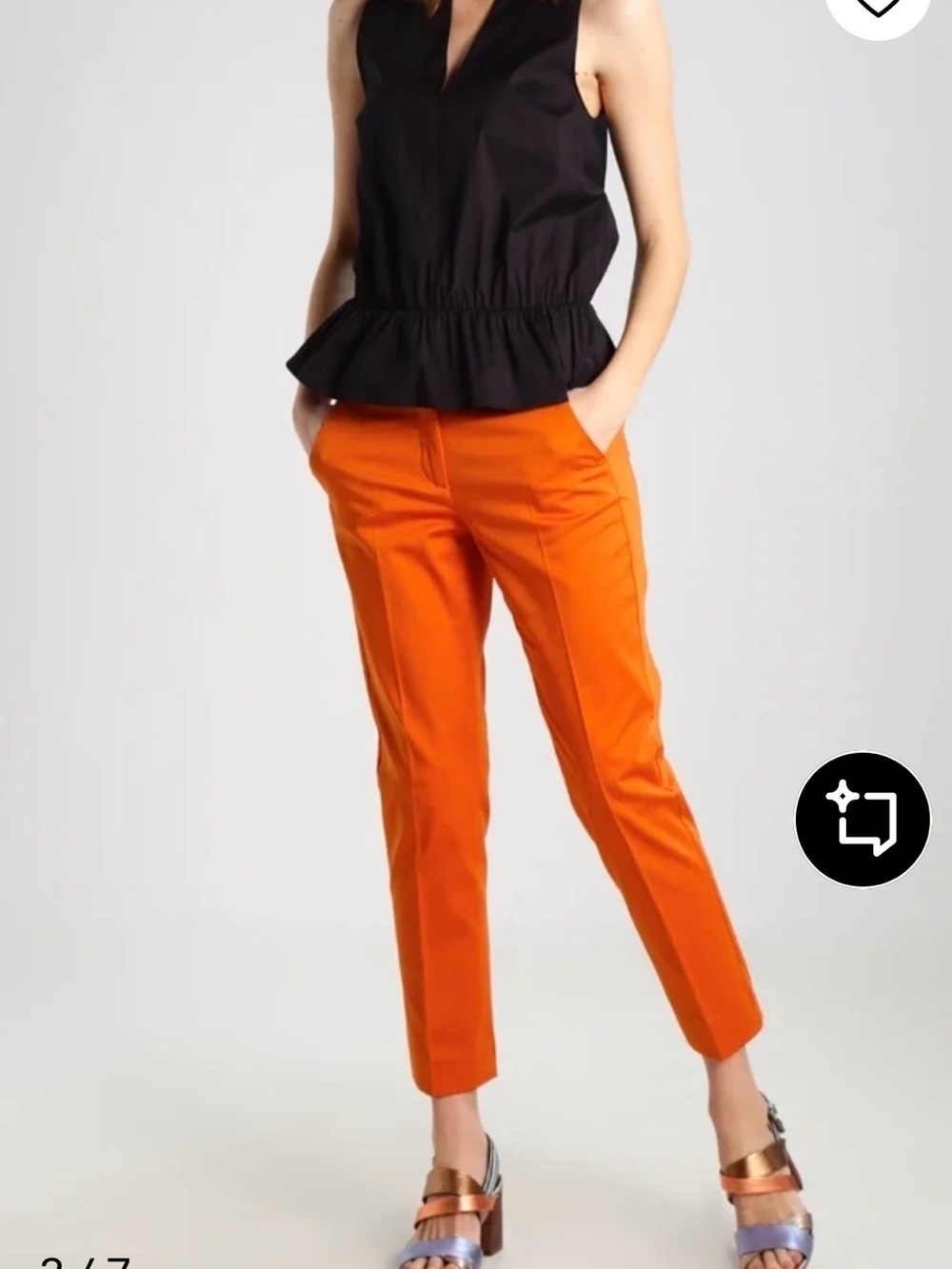 MaxMara Weekend Rust-Orange Cigarette Slim Fit mid rise ankle length Trousers